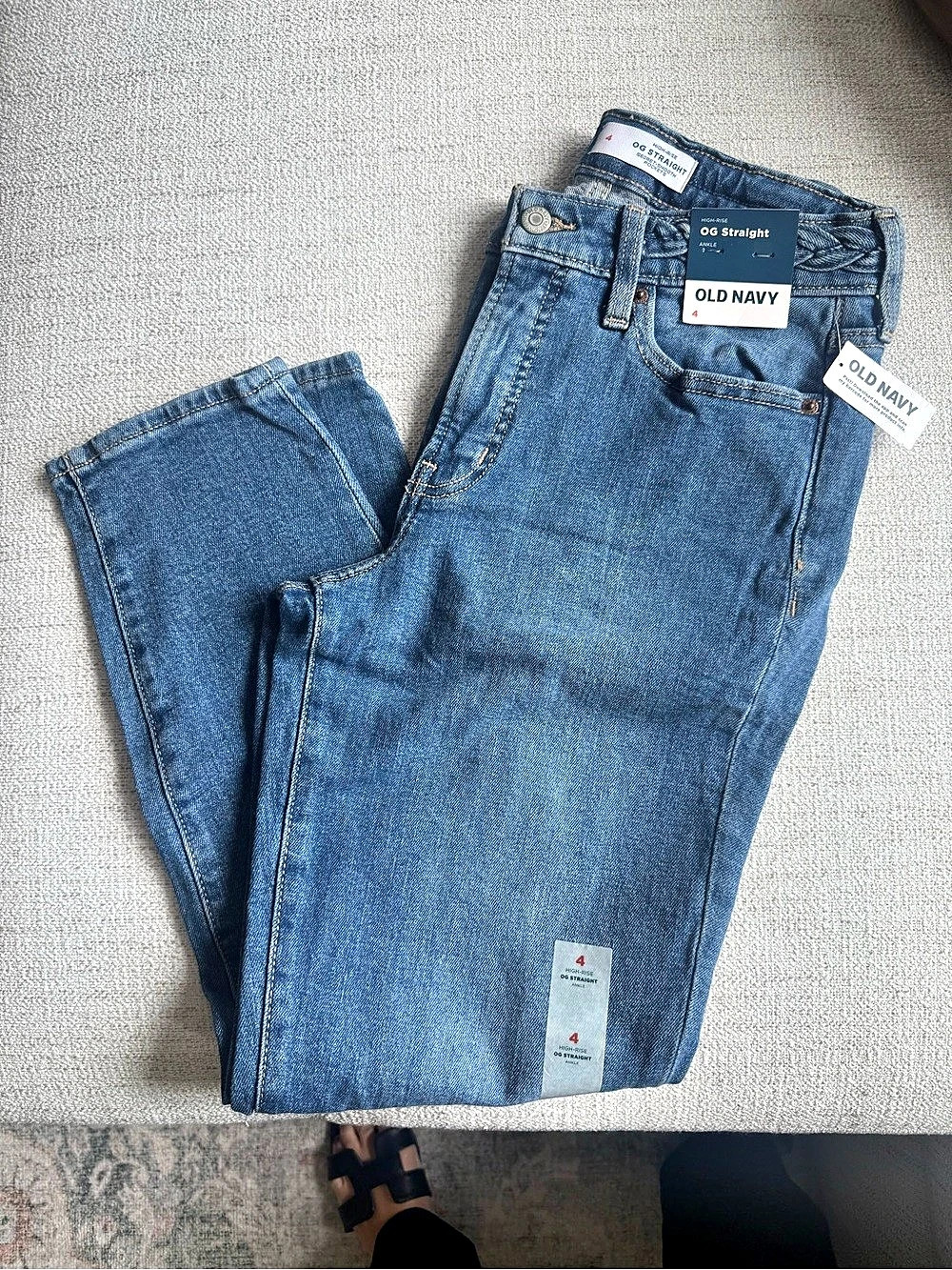 Old Navy OG Straight High-Rise Straight Jeans Blue Size 4 NWT